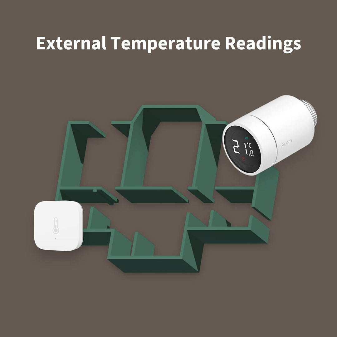 Aqara Smartes Heizkörperthermostat E1, Benötigt Aqara Zigbee 3.0 Hub, Heizkörperventil mit Sprachste