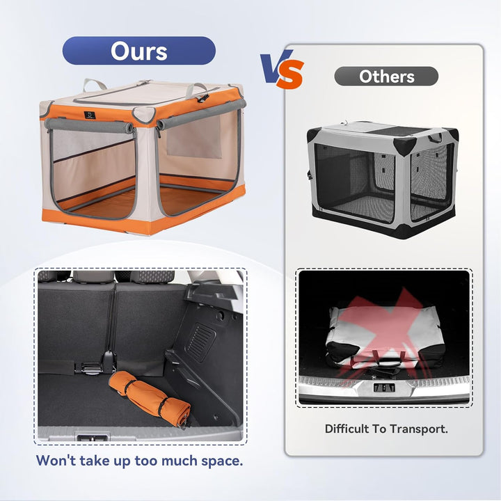 A 4 Pet Hundebox faltbar grosse Hunde,Hundebox für zuhause Auto Hundetransportbox Soft tragebar, lei