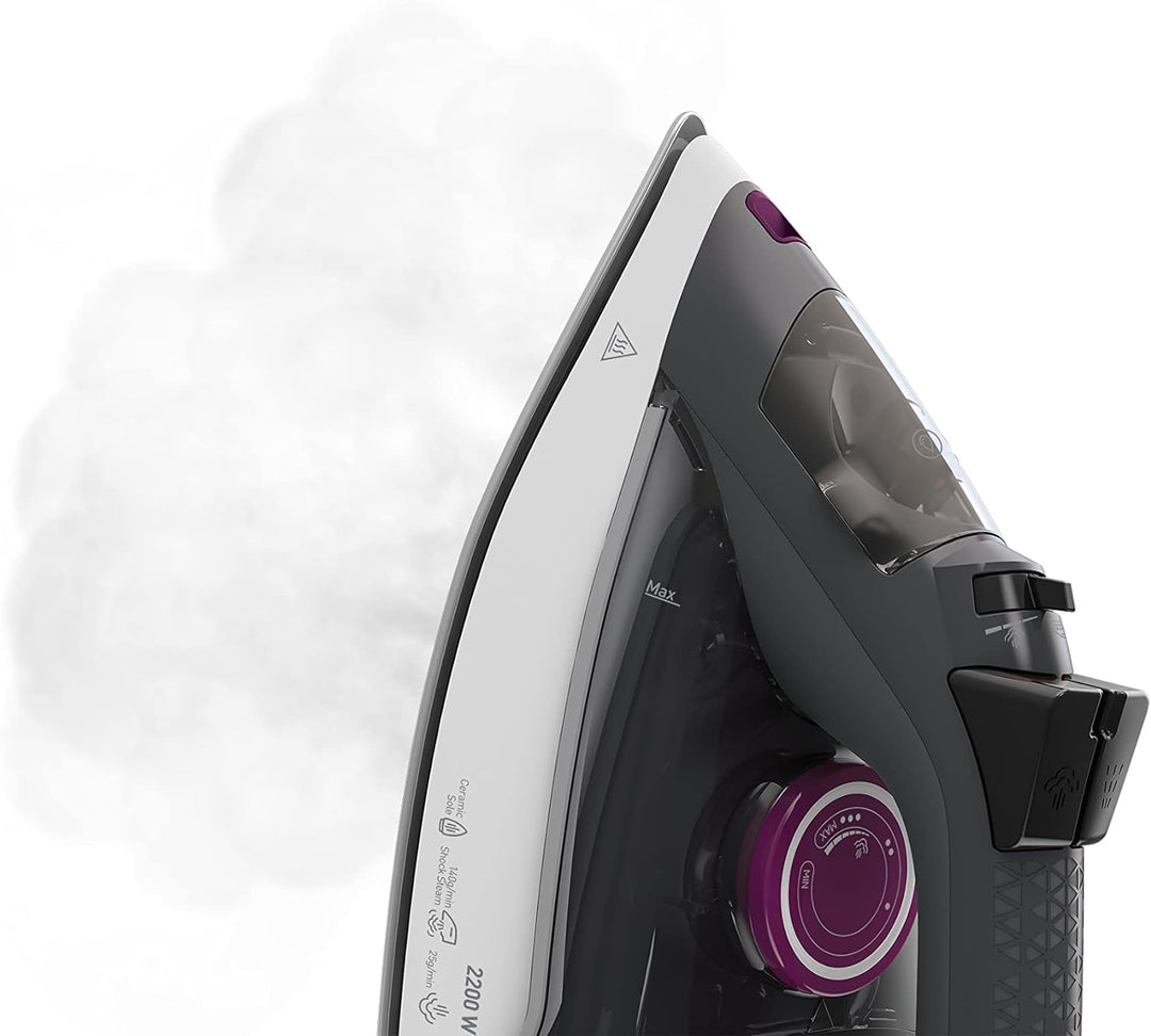 Grundig SI 4850 Dampfbügeleisen, Grau/Weiss/Violett, único