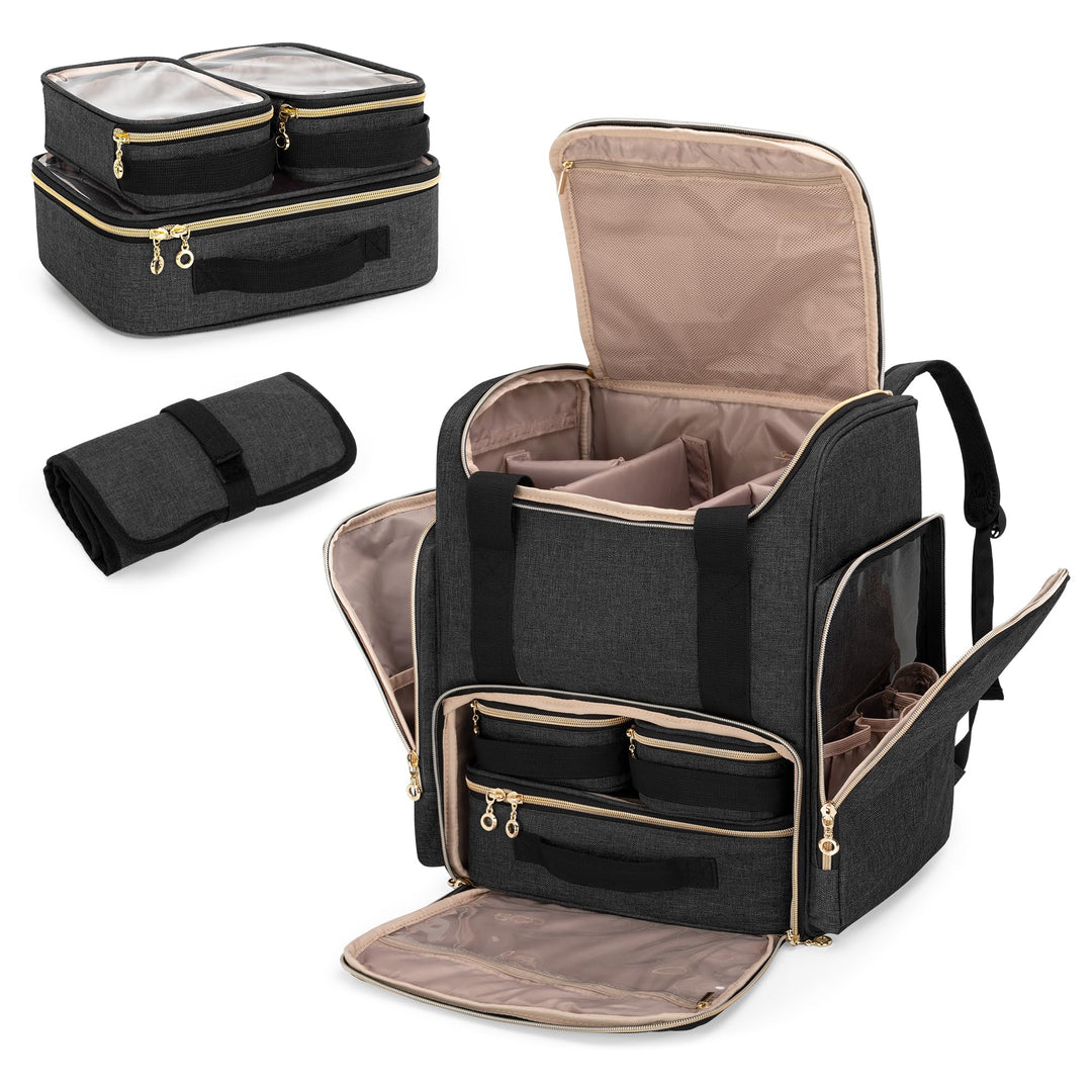 Luxja Kosmetikkoffer Rucksack, Make Up Tasche für Kometik | Schminktasche für Makeup, Kosmetik Organ