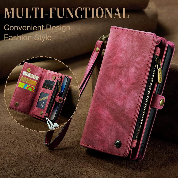 UFinetech iPhone 14 Pro Hülle, Flip Leder TPU Stossfeste Kartenfach Tasche Handyhülle iPhone 14 Pro