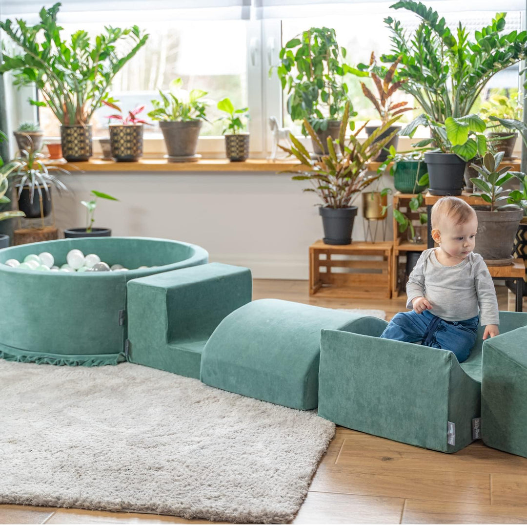 KiddyMoon Spielplatz Aus Schaumstoff Für Kinder Waschbare Bezug, Dunkelgrau Multi-Grösse Dunkelgrau: