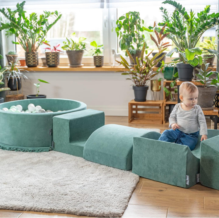 KiddyMoon Spielplatz Aus Schaumstoff Für Kinder Waschbare Bezug, Dunkelgrau Multi-Grösse Dunkelgrau: