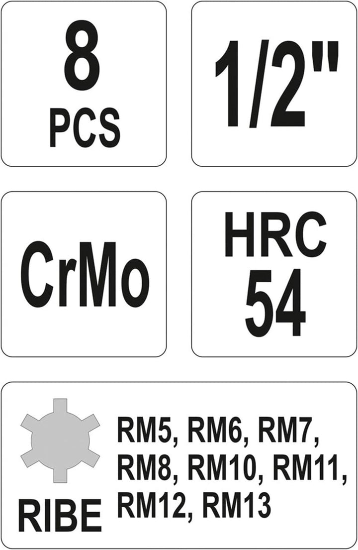 IMPACT BIT SOCKET SET RIBE 8PCS 12
