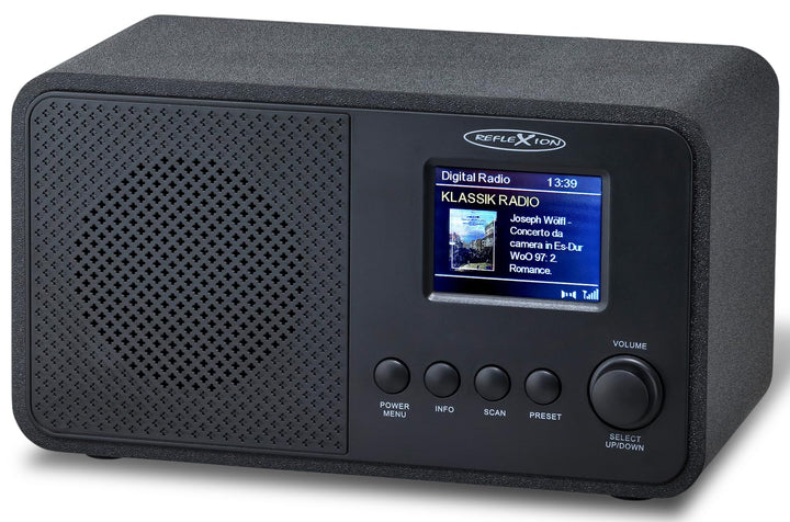 Reflexion DAB+ Radio mit Bluetooth, Wecker & Farbdisplay | Digitalradio mit USB, AUX-IN, Teleskopant