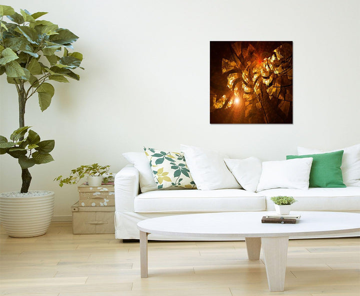 Paul Sinus Art Die Erleuchtung - Abstrakt356_60x60cm Bild auf Leinwand Abstraktes Motiv Fraktal Must