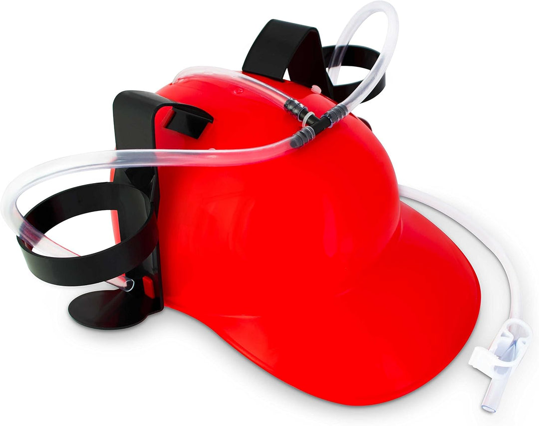 Trinkhelm 2 Dosen oder Flaschen - Rot ca. 27 x 18 x 13 cm - Bierhelm Getränkespender für Partys und