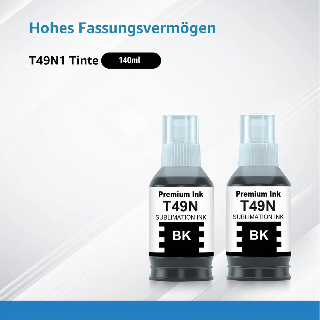 Kompatible T49N T49N1 (2 x 140ml) Sublimationstinte für SC23BK SC23C SC23M SC23Y Nachfülltinte für E