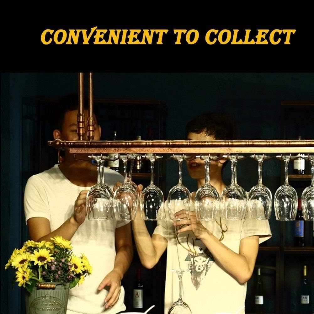 N / A Decke Weinregal LINLINZ Weinregal Flaschenregal Für 11 Flaschen 30 Becher Aufhängen, Flaschens