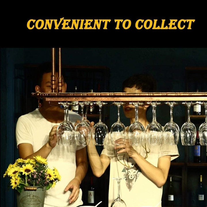 N / A Decke Weinregal LINLINZ Weinregal Flaschenregal Für 11 Flaschen 30 Becher Aufhängen, Flaschens