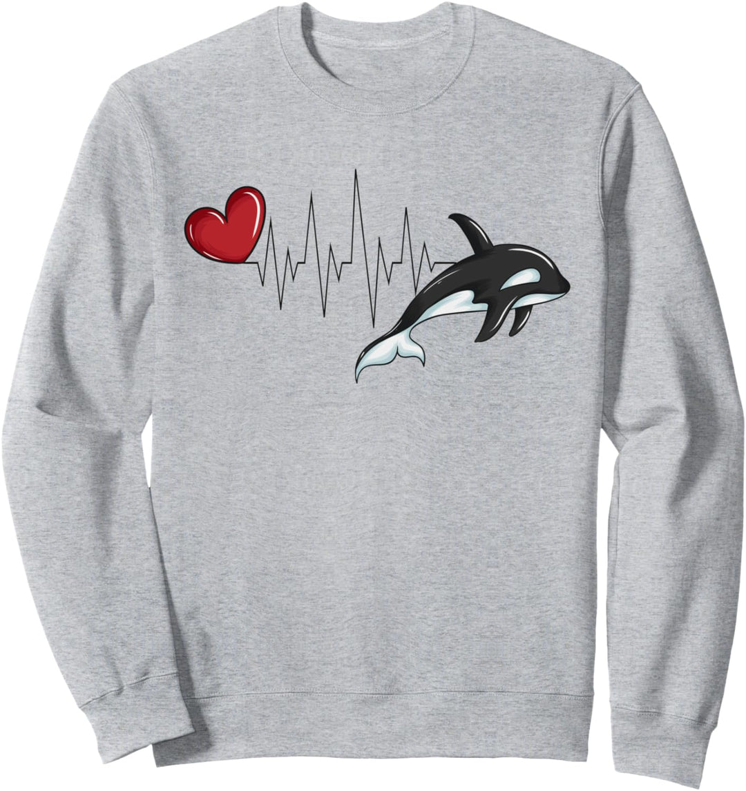 Herz Orca Wal Herzschlag Meeressäuger Wal Fan Kinder Orca Sweatshirt