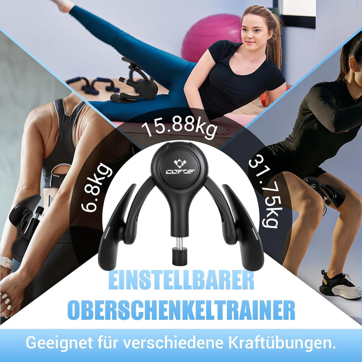 Oberschenkeltrainer, 15-70 lbs Beckenbodentrainer für Frau, Multifunktionaler Gesässtrainer, Po Trai
