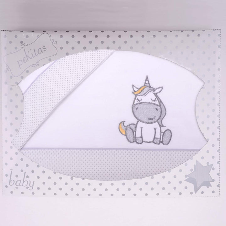 PEKITAS Baby, feine Bettwäsche-Set, 3-teilig, für Kinderbett, 50 x 80 cm, 100 % Baumwolle (Kissenbez