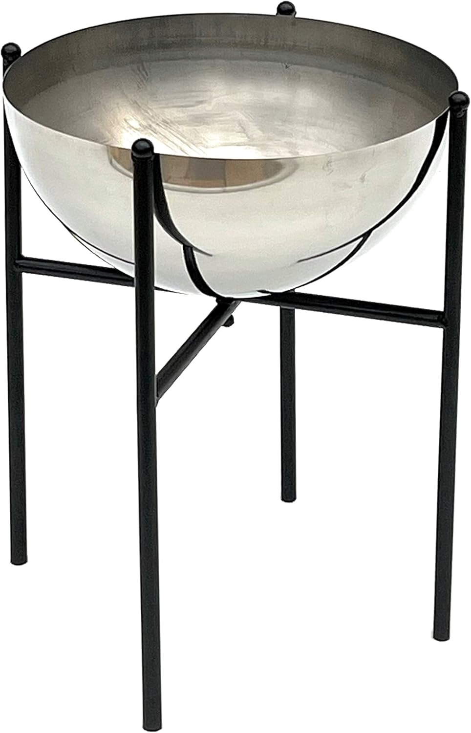 DanDiBo Blumenhocker Metall mit Topf Schwarz Silber 25-45 cm Blumenständer 96257 Blumensäule Modern