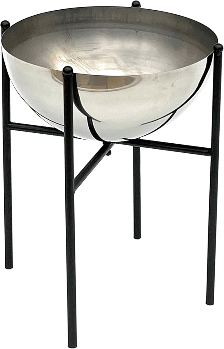 DanDiBo Blumenhocker Metall mit Topf Schwarz Silber 25-45 cm Blumenständer 96257 Blumensäule Modern