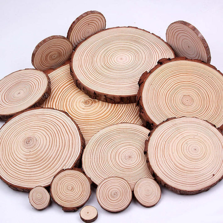 BIOGRAT Holzscheiben 5cm klein, 80 Stücke (5-6 cm Durchmesser 0,5 cm Dicke) Baumscheiben zum Basteln