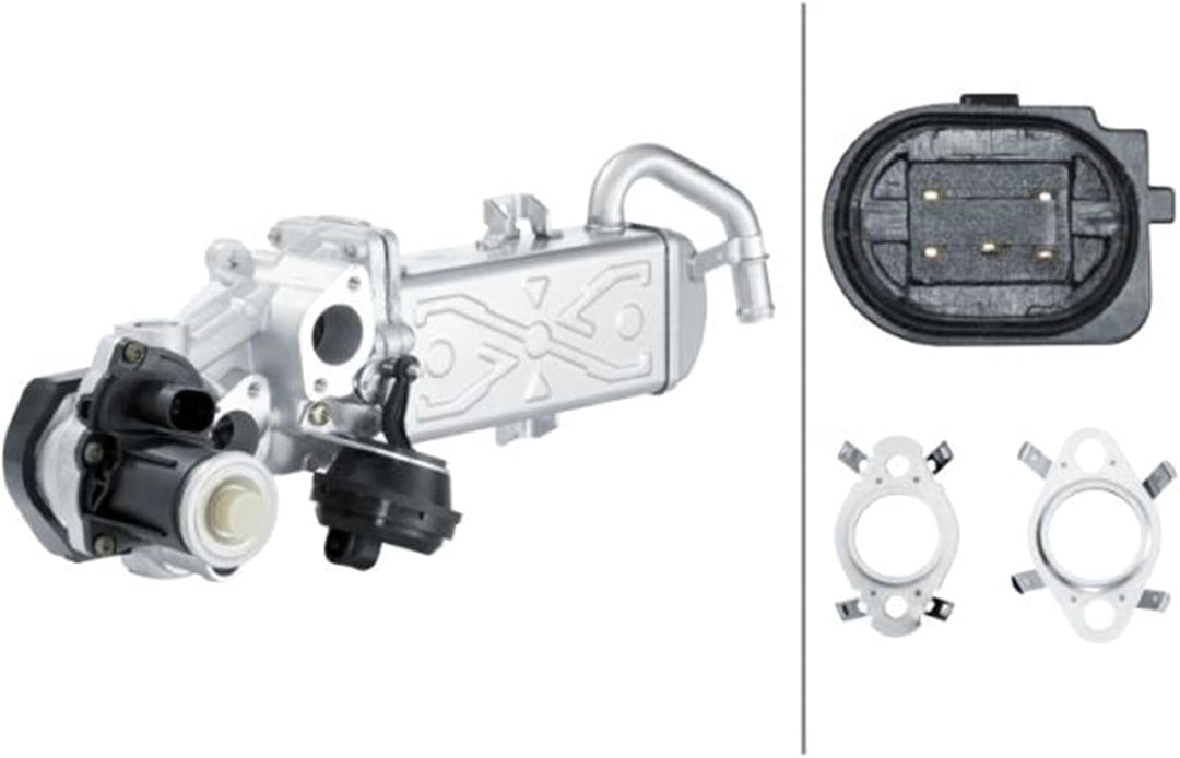 HELLA 6NU 358 167-001 AGR-Modul - elektrisch - 5-polig - mit Dichtungen/mit AGR-Kühler - mit AGR-Ven