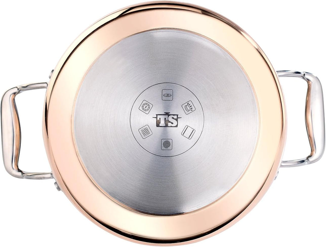 Tornwald-Schmiede Kupfertöpfe Induktion: Kupfer-Kochtopf mit Deckel, 20 cm (Kupfer Kochtopf Induktio