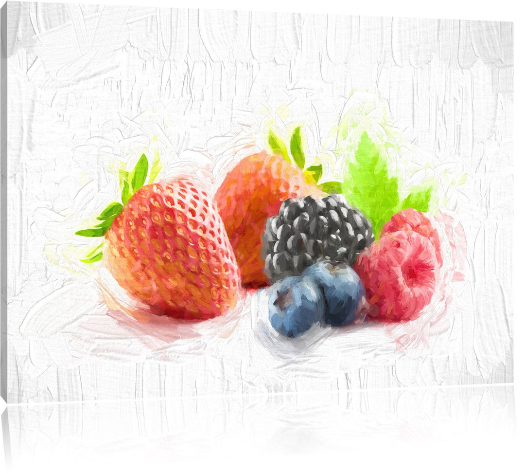 Pixxprint Frisches Obst als Leinwandbild/Grösse: 100x70 cm/Wandbild/Kunstdruck/fertig bespannt, 100x