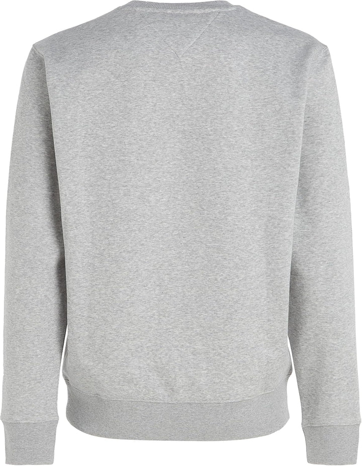 Tommy Jeans Herren Sweatshirt TJM Regular ohne Kapuze XXL Grau (Lt Grey Htr), XXL Grau (Lt Grey Htr)