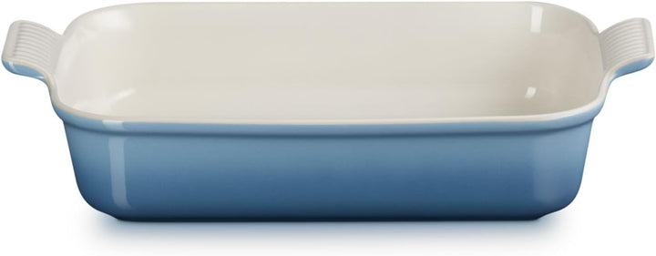 Le Creuset Rechteckige Auflaufform Tradition aus Steinzeug, 32 cm, 2.31 kg, Chambray, 71102324340001