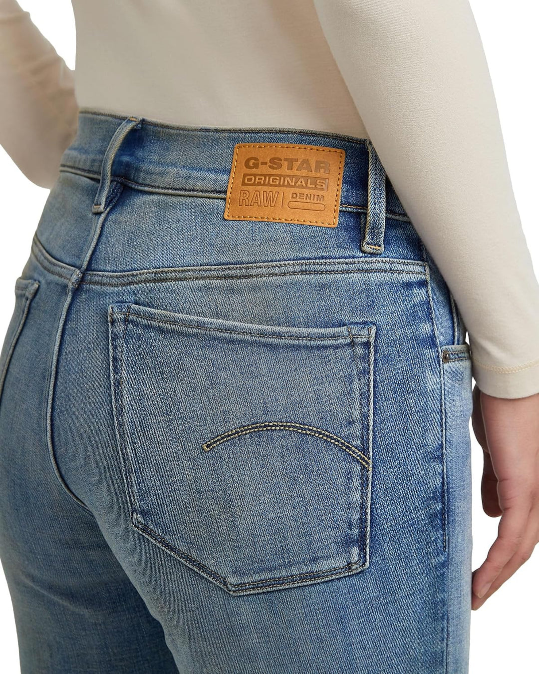 G-STAR Damen Jeans Hose 3301 Skinny Stretchdenim Greyblue Used 23W / 28L Blau (Vintage Gold Digger D