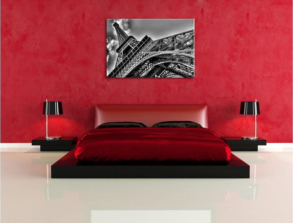 Monocrome, Gigantischer Eifelturm Paris, Format: 100x70 auf Leinwand, 100x70
