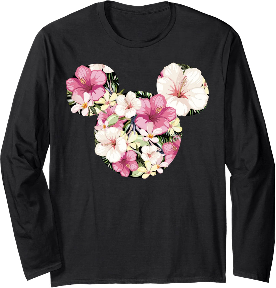 Disney Mickey And Friends Tropical Floral Print Silhouette Langarmshirt