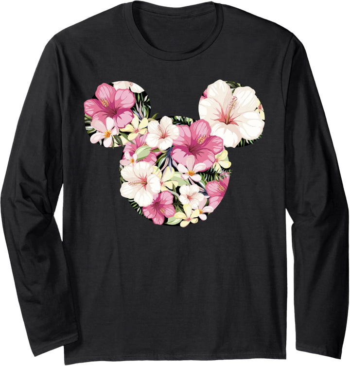Disney Mickey And Friends Tropical Floral Print Silhouette Langarmshirt