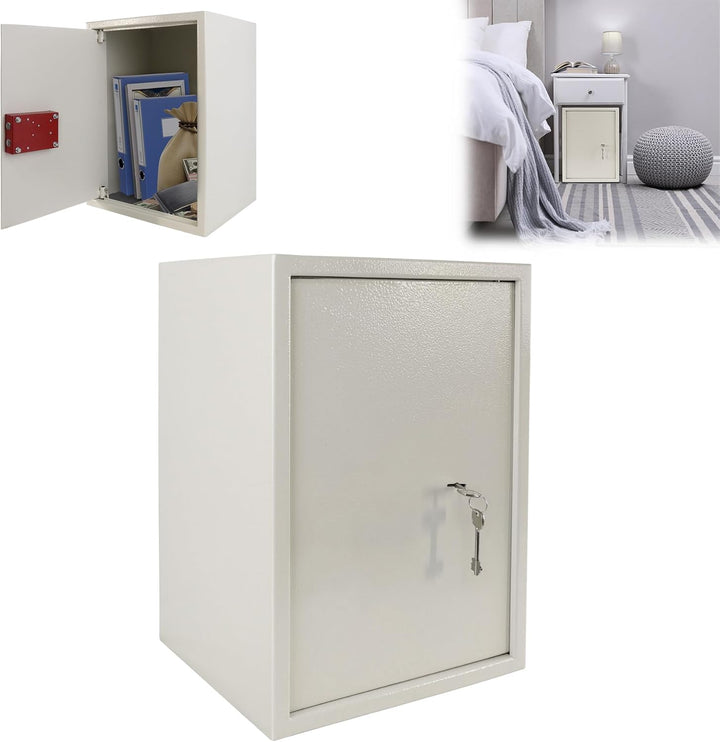 YARDIN Möbeltresor Doppelbartschloss, Tresor Safe mit 2 x Schlüssel, Safe Geldschrank Boden, Wandtre