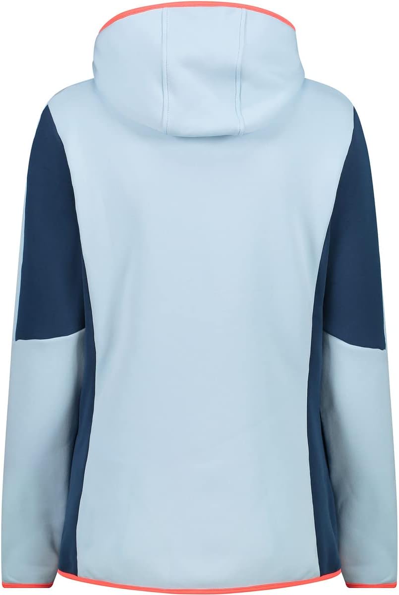 CMP Damen Stretch-fleecejacke für Damen mit Fester Kapuze JACKET 34 Kristallblau, 34 Cristall Blue