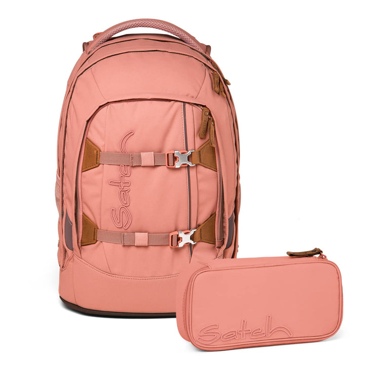 Satch Pack Schulrucksack Set 2tlg. inkl. Schlamperbox (Nordic Coral), Nordic Coral