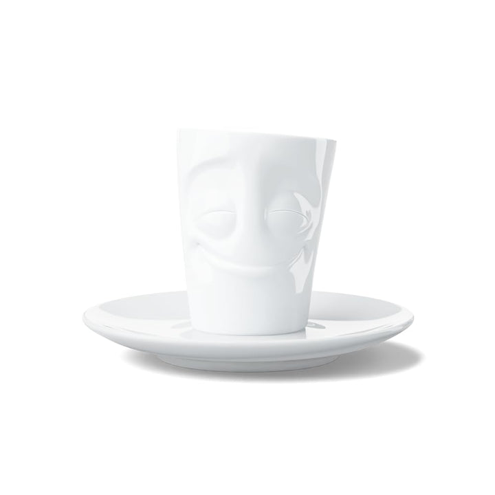 Fifty Eight T02.12.01 Mug Espresso-Mug & Unterteller(vergnügt), Hartporzellan, weiss, Vergnügt