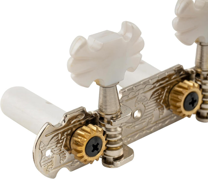 Musiclily Pro 3 auf einer Platte Lyra Style Mechaniken Set für Konzertgitarre,Nickel Schmetterlingsk