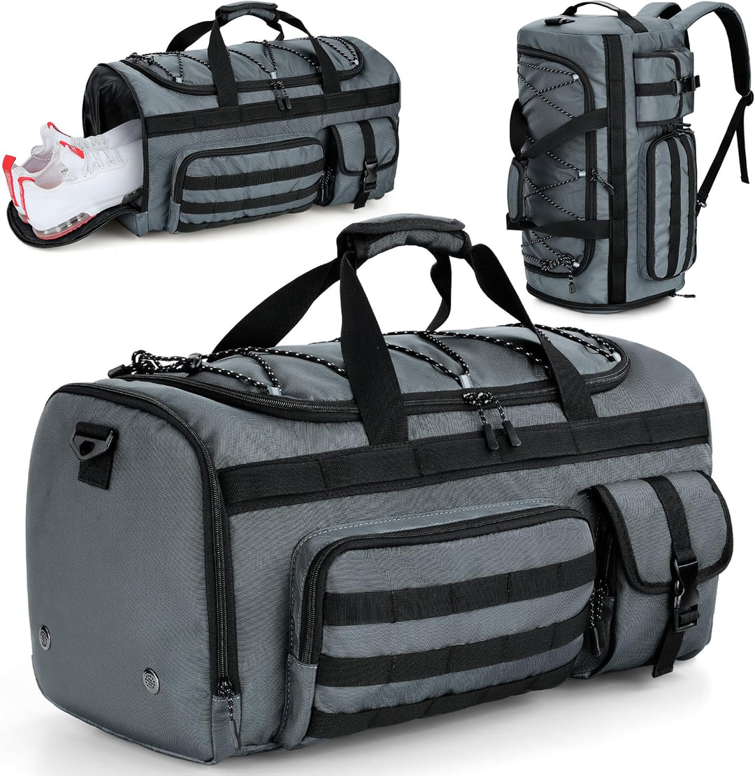 Gonex 45L Sporttasche & Reisetasche Herren, 3-in-1 Tragbar Taktische Trainingstasche mit Schuhfach –