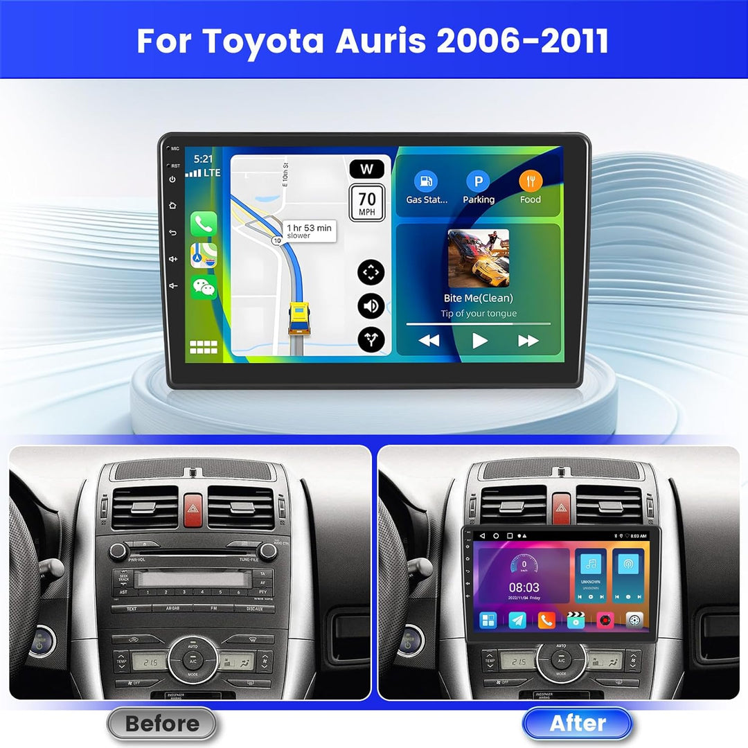 Radio für Toyota Auris 2006-2011 Android 15 2+64G mit Wireless CarPlay Android Auto, 10,1 Zoll Bilds