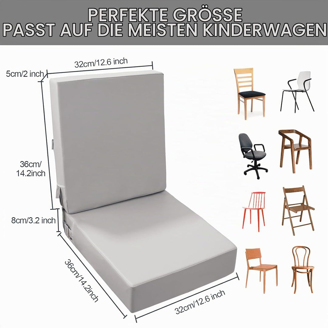 Sitzerhöhung Stühle Kind für Den Tisch, PU waschbar 2 Stücke Riemen Sicherheitsschnalle Kinder Boost