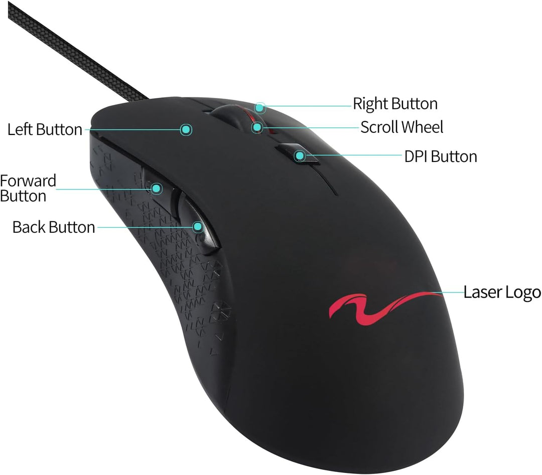 Beheizter Maus,Winter-Handwärmer USB Gaming-Maus,Wärme 38–48 °C Einstellbar-Mattschwarz