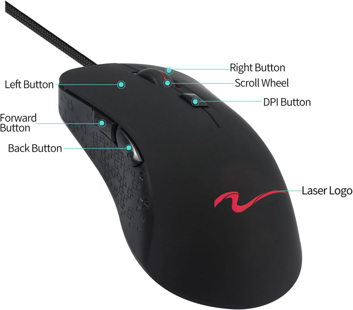 Beheizter Maus,Winter-Handwärmer USB Gaming-Maus,Wärme 38–48 °C Einstellbar-Mattschwarz