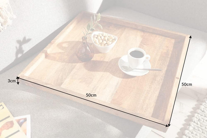 Tablett MAKASSAR 50cm - Natur - Mangoholz griffige Haptik pflegeleicht | Montiert, variabel einsetzb