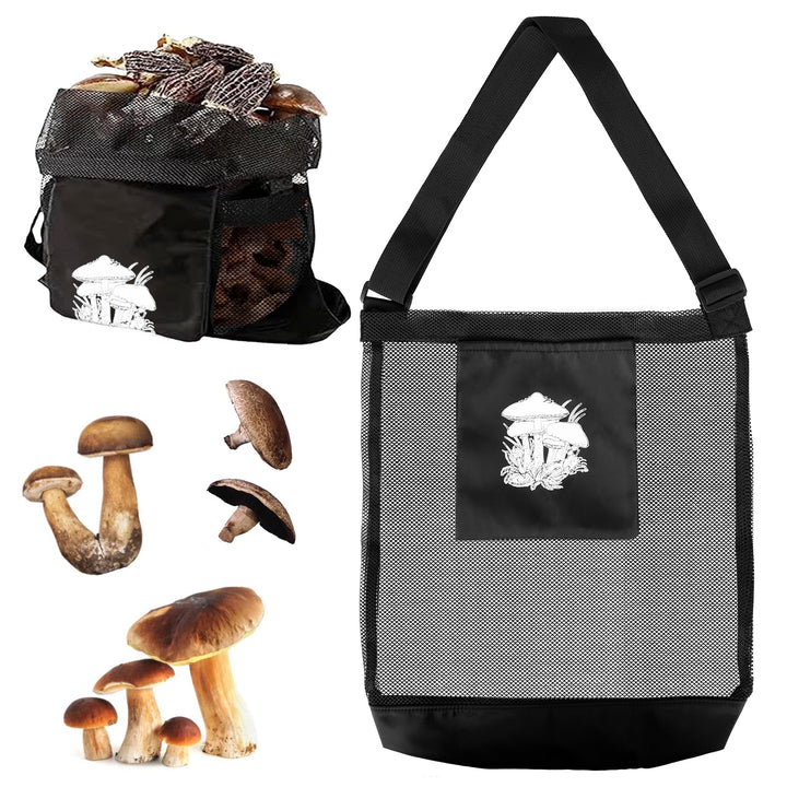 Pilz Jagdtasche Pilz Sammeltasche Schwarz Netz Pilz Futtertaschen Pilze Sammeln Tasche mit Verstellb