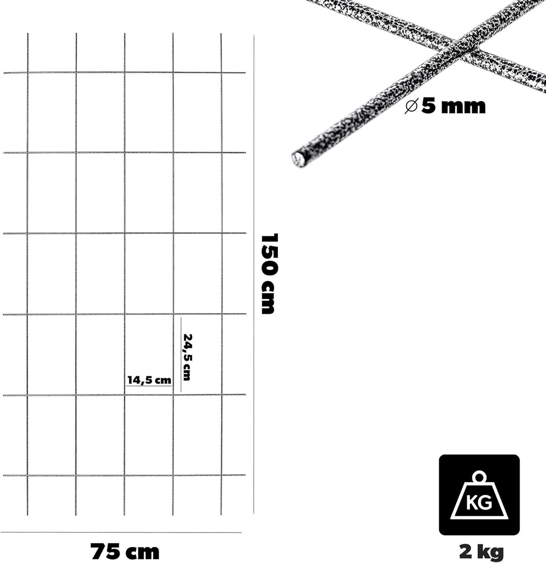 KADAX Rankgitter, Gitterspalier für Garten, Pflanzen, Balkon, Terrasse, Metall Spalier, Rankhilfe, K