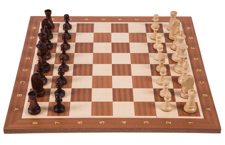 Square - Pro Schach Set Nr. 5 - Europa - Schachbrett + Schachfiguren Staunton 5 - Schachspiel aus Ho