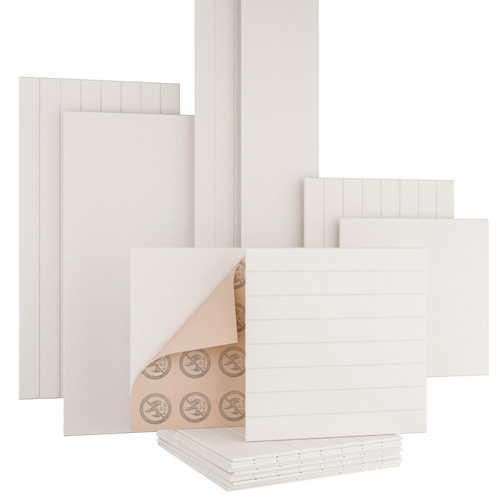AKUSTIKO Akustikpaneele Selbstklebend 60x60cm - 2 Stück Warmweiss Akustik Wandpaneele Brandschutzkla