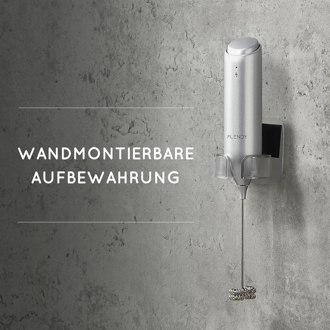 Wiederaufladbarer Hand Milchaufschäumer Stab, Aufschäumer Stab mit USB-C Ladehalterung, Mini Milchau