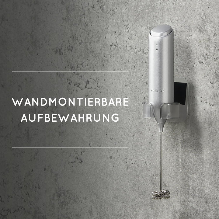 Wiederaufladbarer Hand Milchaufschäumer Stab, Aufschäumer Stab mit USB-C Ladehalterung, Mini Milchau
