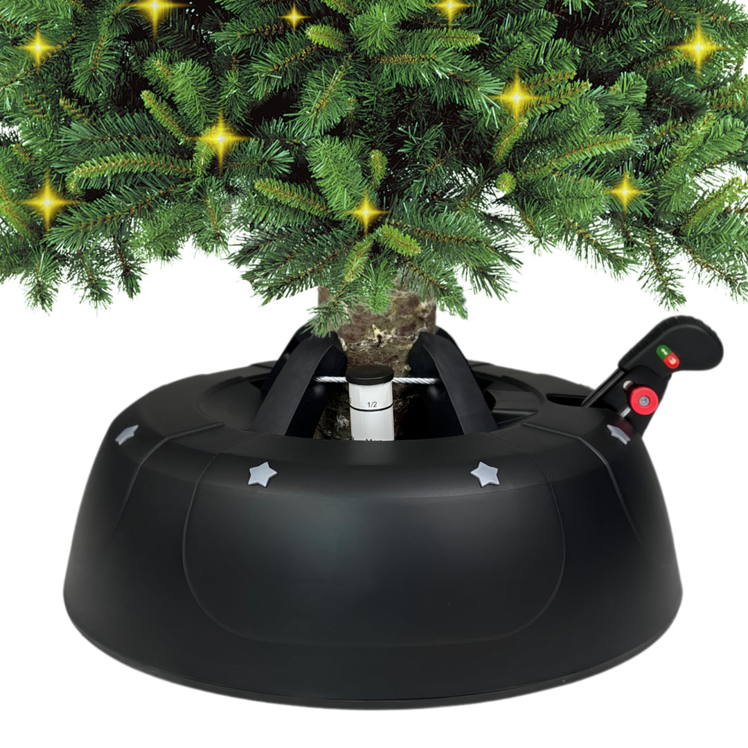 Kamai Stabiler Christbaumständer für Baumhöhe bis 3m, mit Fusspedal und Einseiltechnik, inkl. 3L Was