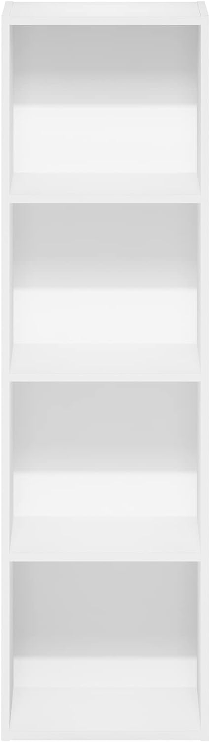 Furinno Luder Bücherregal Bücherregal Lagerregal 4-stöckig weiss Weiss 30.5(W) x 106.1(H) x 23.7(D)