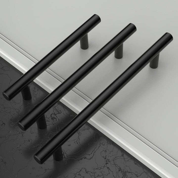 Amerdeco 20 Stück Möbelgriffe Edelstahl Schwarz Schrankgriffe Küchengriffe 128mm Lochabstand Schubla