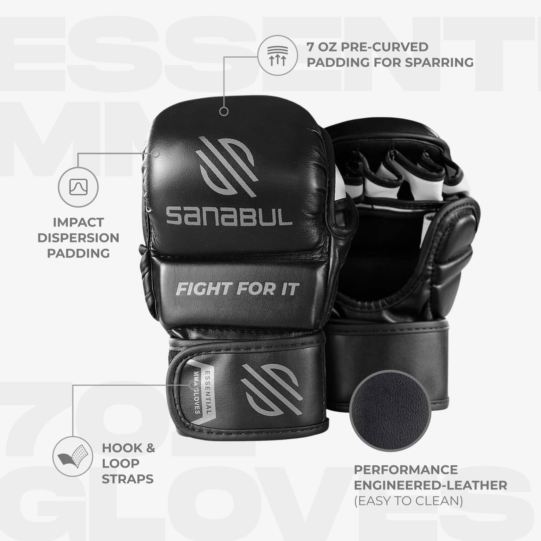 Sanabul Essential 7 oz MMA Handschuhe | MMA Trainingshandschuhe | Hybrid Sparring Handschuhe für MMA